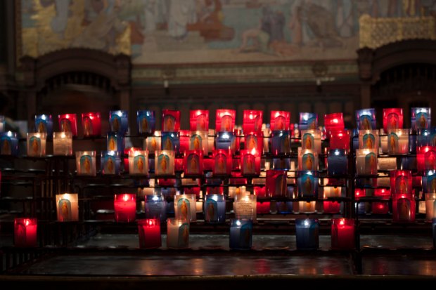 candles in La Basilique Notre Dame de Fourviére